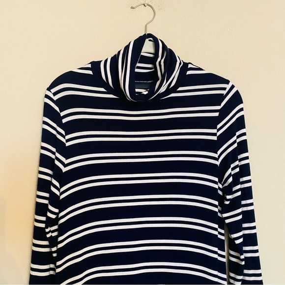 Maeve Anthropologie Navy Blue White Striped Nautical Marine Dress Size Small - Picture 6 of 15